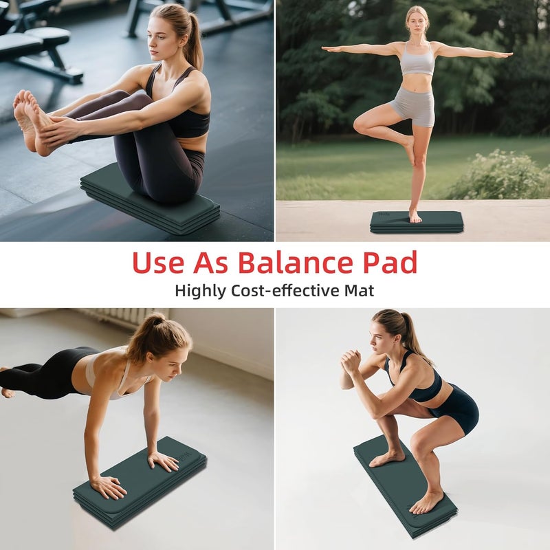 WEILA 1/2 Inch Extra Thick Yoga Mat Pilates Equipment, 69"x24" Odorless Workout Mats for Home Gym, Non-slip Exercise Mats for Women Men Home Workout, Foldable Yoga Mats for Travel Camping Sleeping - Image 5